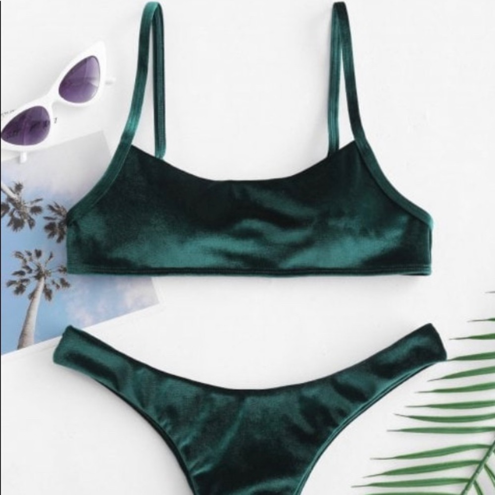 Velvet High Leg Bikini Set